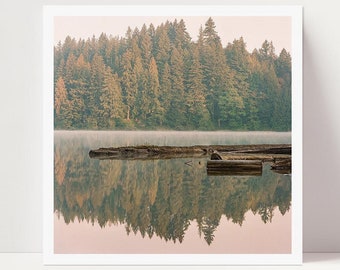 Lake Reflections Photo, PNW Photography, Mountain Lake Print