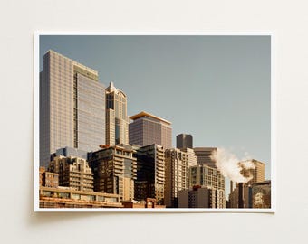 Seattle Skyline Photo, Washington State Film Photography, PNW Wall Art (Framed or Unframed)