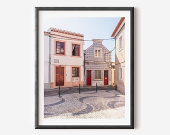 Aveiro Portugal Print, Portuguese Tiled House Photo