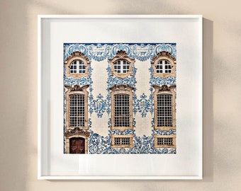 Portuguese Tile Art Print, Tiled Church in Porto Photo, Carmo Church Photo, Portugal Wall Art, Portuguese Gift