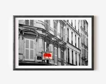 Charcuterie Wall Art, Paris Cuisine Art Print, Black and White Architecture Photo, French Kitchen Decor