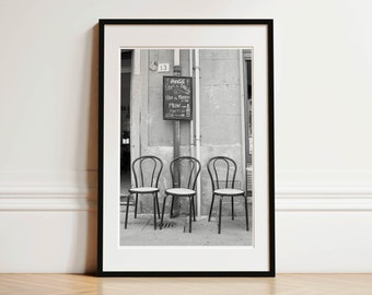 Italian Cafe Print, Pisa Italy Photo, Black and White Street Photography, Pizza Restaurant Photo, Bistro Chair Print, Italy Gifts