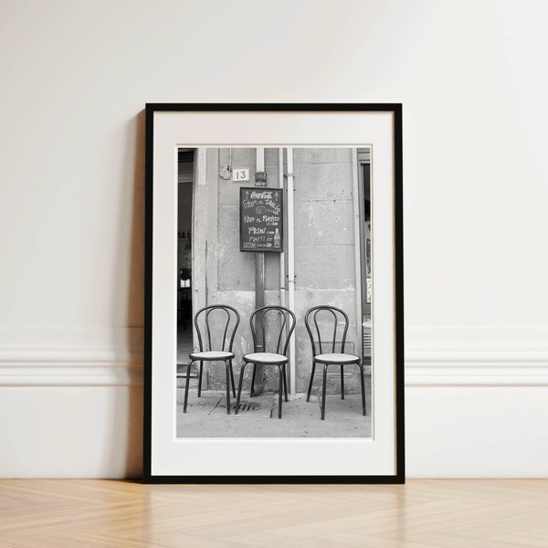 Italian Cafe Print, Pisa Italy Photo, Black and White Street Photography, Pizza Restaurant Photo, Bistro Chair Print, Italy Gifts