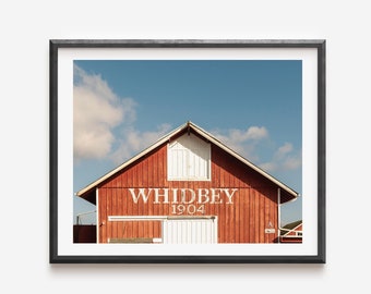 Greenbank Farm Whidbey Island Photo, Whidbey 1904 Red Barn Picture, PNW Photography, Washington State Art