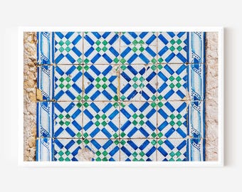 Portuguese Tile Print, Lisbon Azulejo Art, Portugal Photography