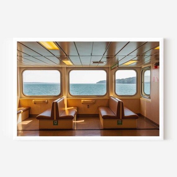 Seattle Art, Pacific Northwest Print, Washington Ferry Boat Photo