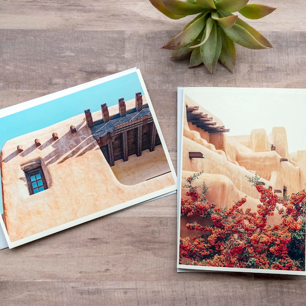 Santa Fe Photo Notecard Set, New Mexico Art Greeting Cards with Envelopes, Southwest Art Card Set, Suitable for Framing, Blank Inside