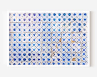 Portuguese Blue and White Tile Art, Lisbon Azulejo Photo, Portugal Photography