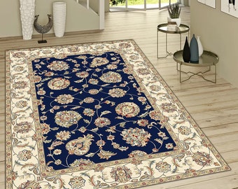 Floral Rug,Blue Rug,Turkısh Rug, Oriental Rug,Anatolian Rug,Traditional Rug,Tribal Rug, Rug For Living Room,Bedroom Rug,Custom Rug,Area Rug