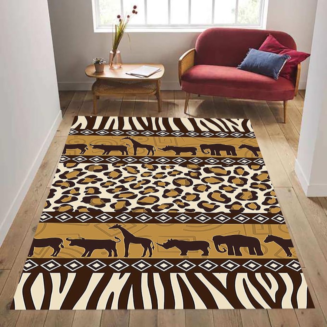 Africa Pattern Rug, Ethnic Rug, Animal Print Rug, Natural Rug, Africa ...