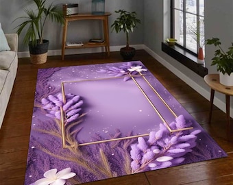 Lilac Color Rug, Geometric Pattern ,Celestial Rug , Geometric Rug ,Area Rug ,Rugs For Living Room ,Bedroom Rug, Home Decor ,Gift For Him