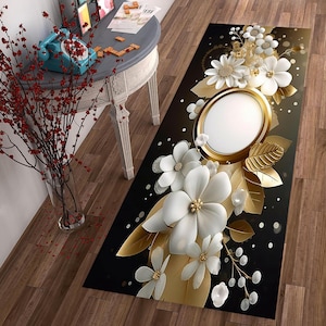 Flower Runner Rug, Floor Rug, Hallway Rug, Motivation Rug, Corridor Rug,  Kitchen Runner Rug, Entryway Rug Modern,Indoor Rug,Runner Rug 2x8