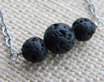 Essential Oil diffuser Necklace ~ Lava Rock ~ Aromatherapy ~ Diffuser Lava bead Necklace