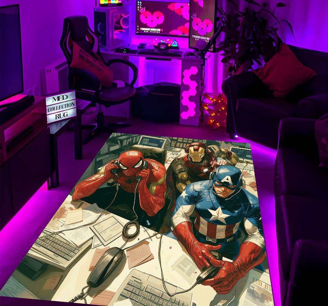 Superhero,superhero Rug,pattern Rug,cartoon Super Hero Rug,kids Room ...