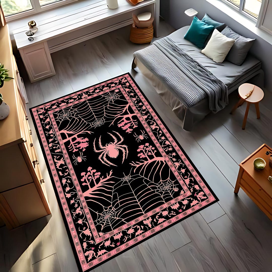 Spider Floor Decor Rug, Gothic Spider Rug, Spider Rug, Non Slip Rug ...