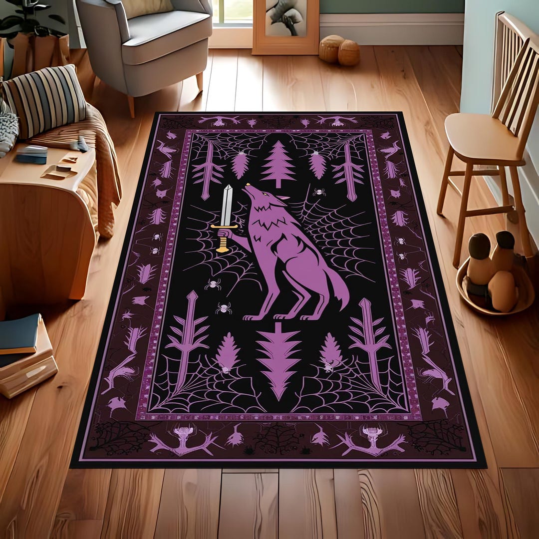 Wolf Rug, Wolf Rug for Bedroom, Non Slip Rug, Hallway Rug, Living Room ...