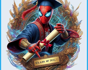 Cute Spidey Diploma, Graduation Watercolor Splash, Clipart Images, Graphics and Artwork, Rainbow Aesthetic, PNG Superhero Movie Images