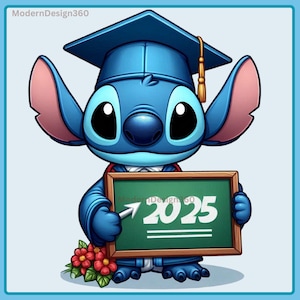 Stitch Graduation 2025 Clipart Images, Stitch Graduation svg, Stitch PNG, Graphics and Artwork, Rainbow Aesthetic, PNG Cute Stitch Images