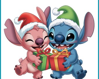 Stitch i Anioł png, Stitch i Anioł Boże Narodzenie, Stitch miłosny projekt, Stitch i Anioł Boże Narodzenie png, Stitch i Anioł clipart