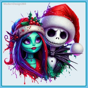 Jack and Sally Christmas PNG | Jack And Sally PNG | Jack PNG | Sally Png | Skeleton Png | Clipart Images  | Christmas Gifts