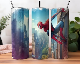 Spiderman Tumbler Wrap, 20oz Tumbler, Superhero Tumbler Wrap, Spiderman Watercolor Design Png, Tumbler Sublimation, Digital File