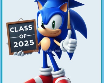 Sonic Graduation PNG Image, Clipart Images, Graphics and Artwork, PNG Cute Hedgehog Images, Digital Download Sonic Graduation, Sonic PNG
