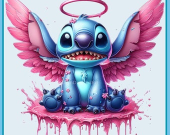 Engel Aquarell Splash PNG, Clipart Bilder, Regenbogen Ästhetik, PNG Cute Stitch Bilder