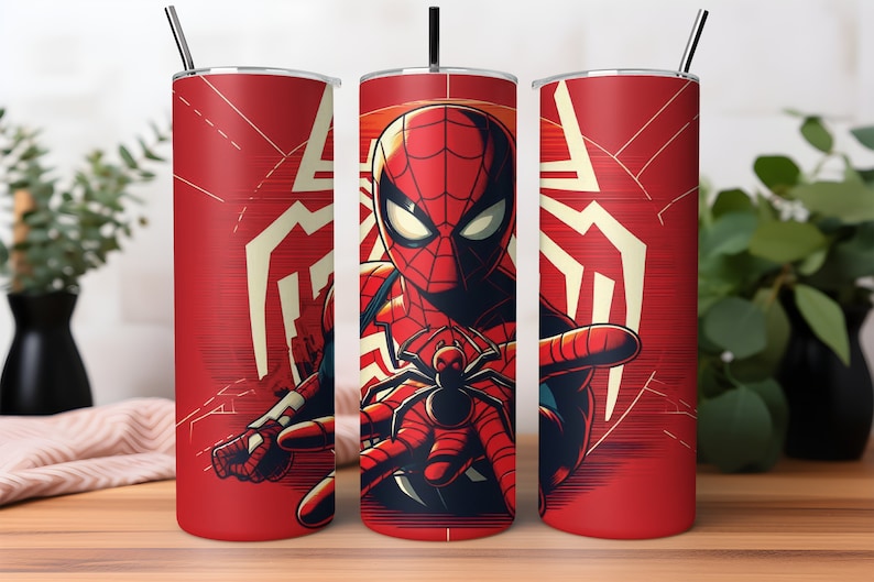 Spiderman Tumbler Wrap PNG