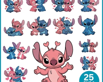 Stitch and Angel SVG Bundle, Stitch Svg, Png, Stitch Couple Svg, Stitch Love Svg, Angel, Stitch With Angel Svg Png, Stitch Tshirt, Digital