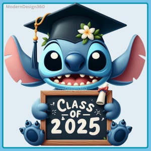 Stitch Graduation 2025 Clipart Images | Stitch Graduation svg | Stitch PNG | Graphics and Artwork | Rainbow Aesthetic|PNG Cute Stitch Image