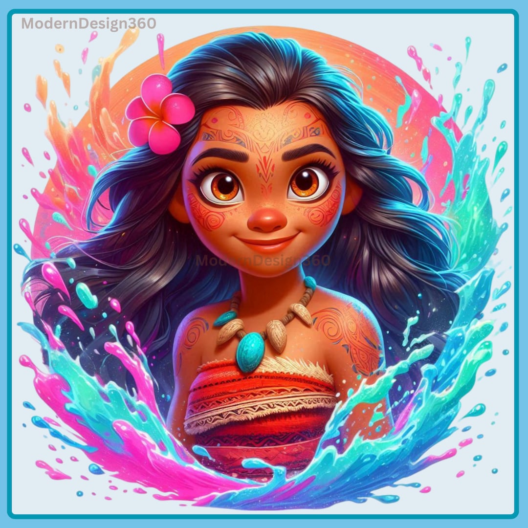 Moana PNG Images | Moana Splash and Watercolor Digital Design | PNG ...