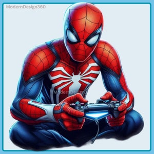 Spidey Gamer Watercolor Splash, Clipart Images, Graphics and Artwork, Spidey Gamer, Spidey PNG, Rainbow Aesthetic, PNG Cute PS Images