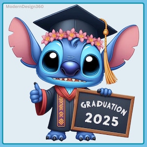Stitch Graduation 2025 Clipart Images, Stitch Graduation svg, Stitch PNG, Graphics and Artwork, Rainbow Aesthetic, PNG Cute Stitch Images