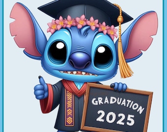Stitch Graduation 2025 Clipart Images, Stitch Graduation svg, Stitch PNG, Graphics and Artwork, Rainbow Aesthetic, PNG Cute Stitch Images