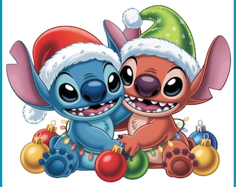 Stitch i Anioł png, Stitch i Anioł Boże Narodzenie, Stitch miłosny projekt, Stitch i Anioł Boże Narodzenie png, natychmiastowe pobieranie
