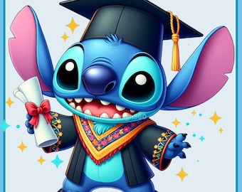 Stitch Graduation Clipart Images, Stitch Graduation svg, Stitch PNG, Graphics and Artwork, Rainbow Aesthetic, PNG Cute Stitch Images