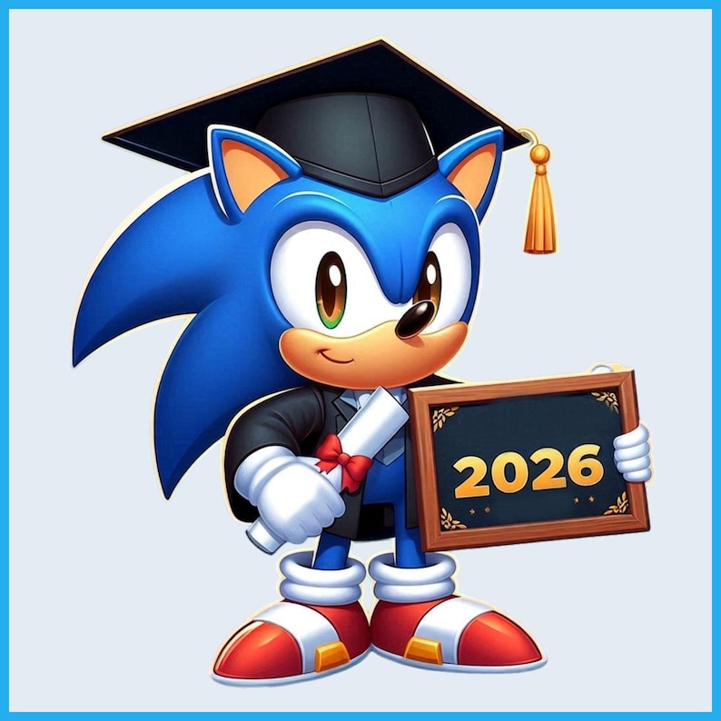 Sonic Graduation PNG Image, Clipart Images, Graphics and Artwork, PNG ...