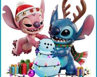 Stitch i Anioł png, Stitch i Anioł Boże Narodzenie, Stitch miłosny projekt, Stitch i Anioł Boże Narodzenie png, natychmiastowe pobieranie