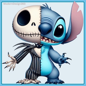 Stitch as Jack PNG Image | Clipart Images | Graphics and Artwork | Stitch Clipart | Stitch And Jack PNG | Cute Stitch Images