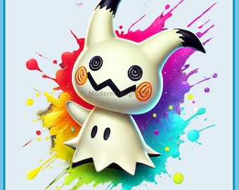 Images clipart aquarelle splash Mimikyu PNG, images clipart mignons monstres de poche PNG