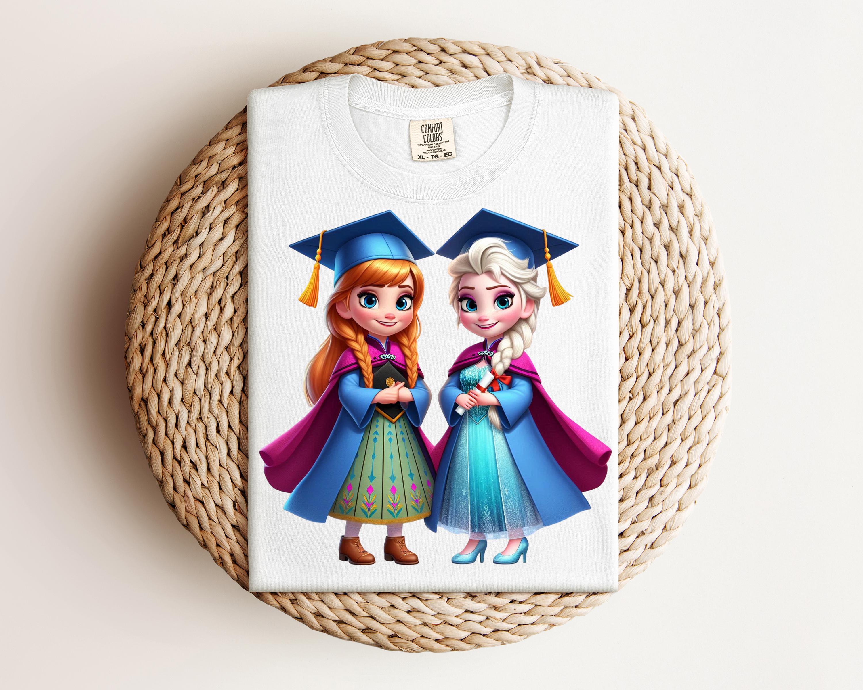 Anna and Elsa Graduation Clipart, Watercolor PNG Images (digital ...