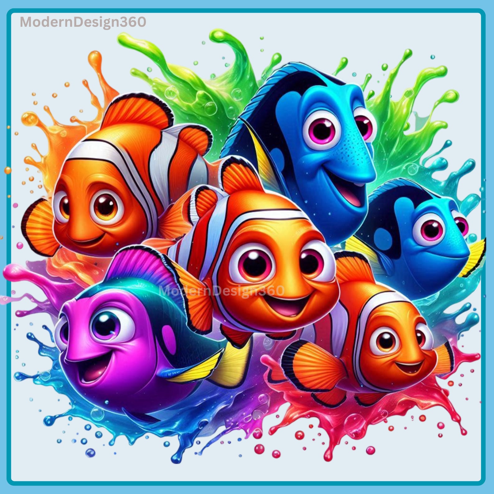 Buck Teeth Finding Nemo Wacky Fishing Finding Nemo Watercolor