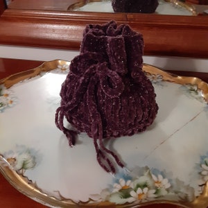 Velvety Mini Drawstring Sack in Sparkly Plum by Never Felt Better image 7