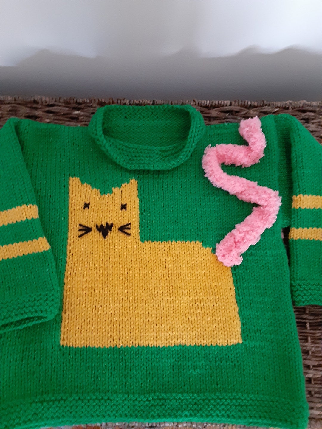 Girl's Kitty Cat Sweater by Never Felt Better - Etsy