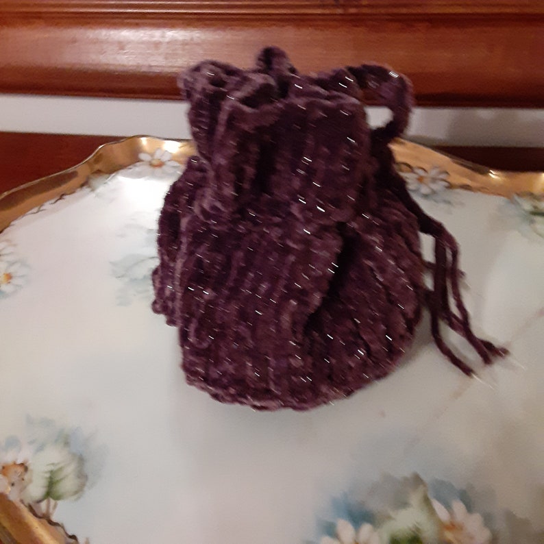 Velvety Mini Drawstring Sack in Sparkly Plum by Never Felt Better image 4