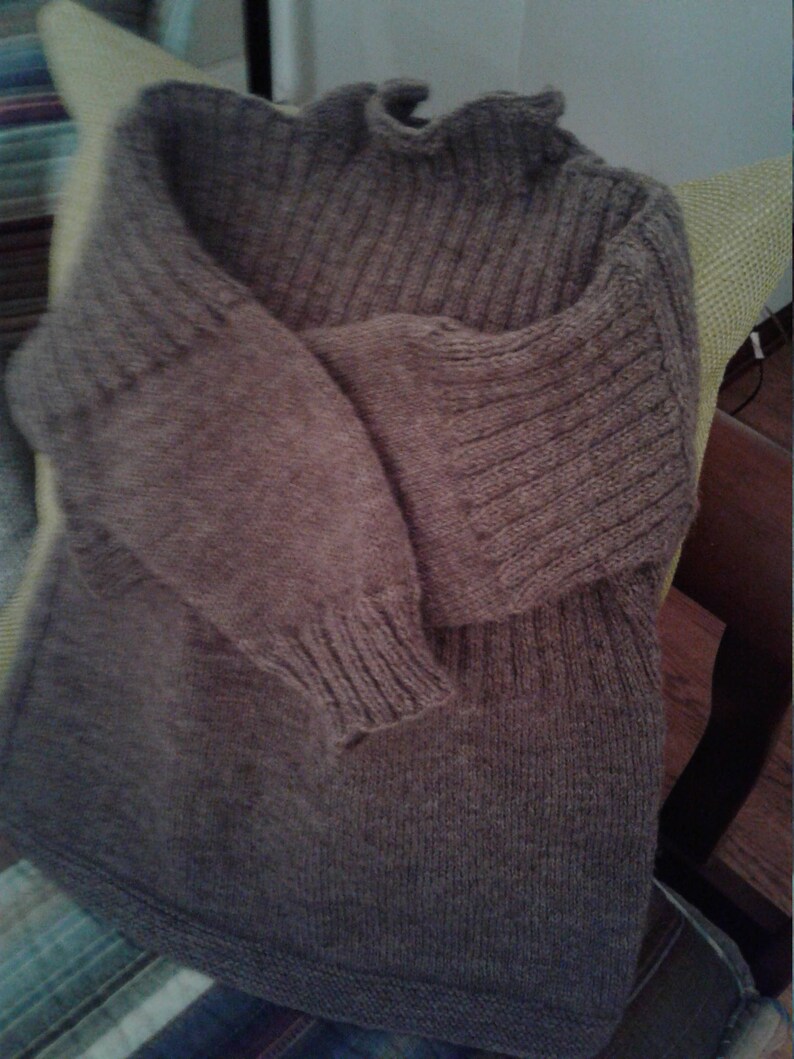 Traditional Guernsey Sweater in Taupe by Never Felt Better image 3