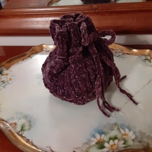 Velvety Mini Drawstring Sack in Sparkly Plum by Never Felt Better image 3