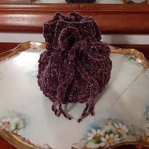 Velvety Mini Drawstring Sack in Sparkly Plum by Never Felt Better image 1