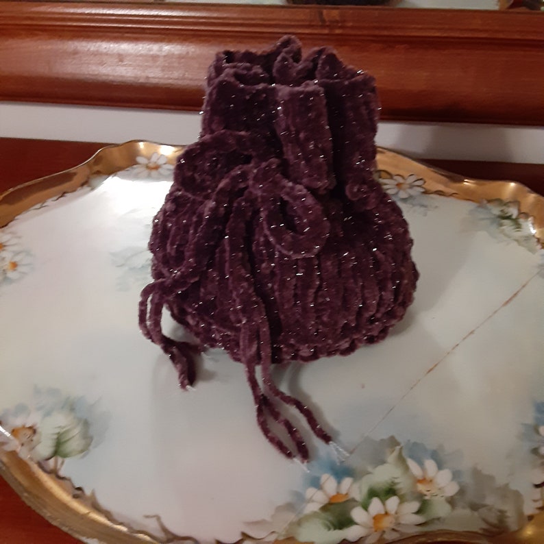 Velvety Mini Drawstring Sack in Sparkly Plum by Never Felt Better image 6