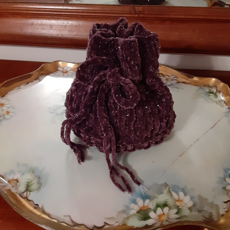 Velvety Mini Drawstring Sack in Sparkly Plum by Never Felt Better image 5